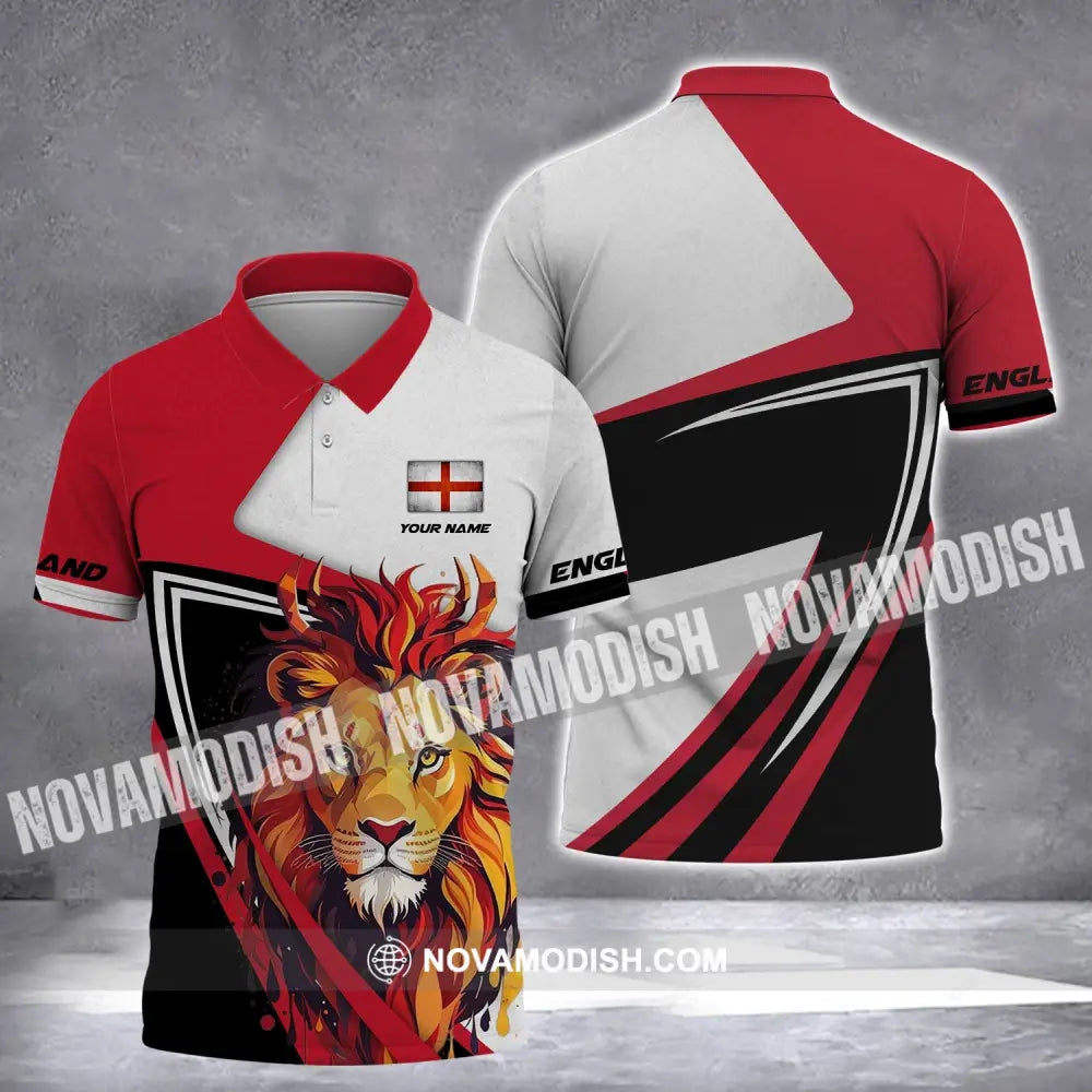 Unisex Shirt - Custom Name Shirt - England Lion Name Clothing Polo Shirt / S T-shirt