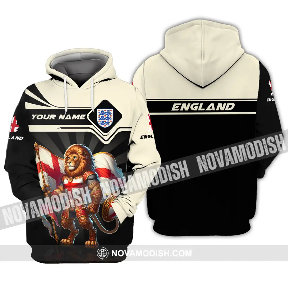 Unisex Shirt - Custom Name England Lion Standing Shirt Hoodie / S T-shirt