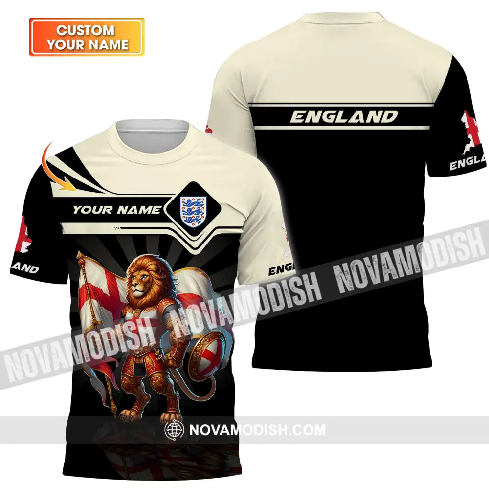 Unisex Shirt - Custom Name England Lion Standing Shirt T-shirt