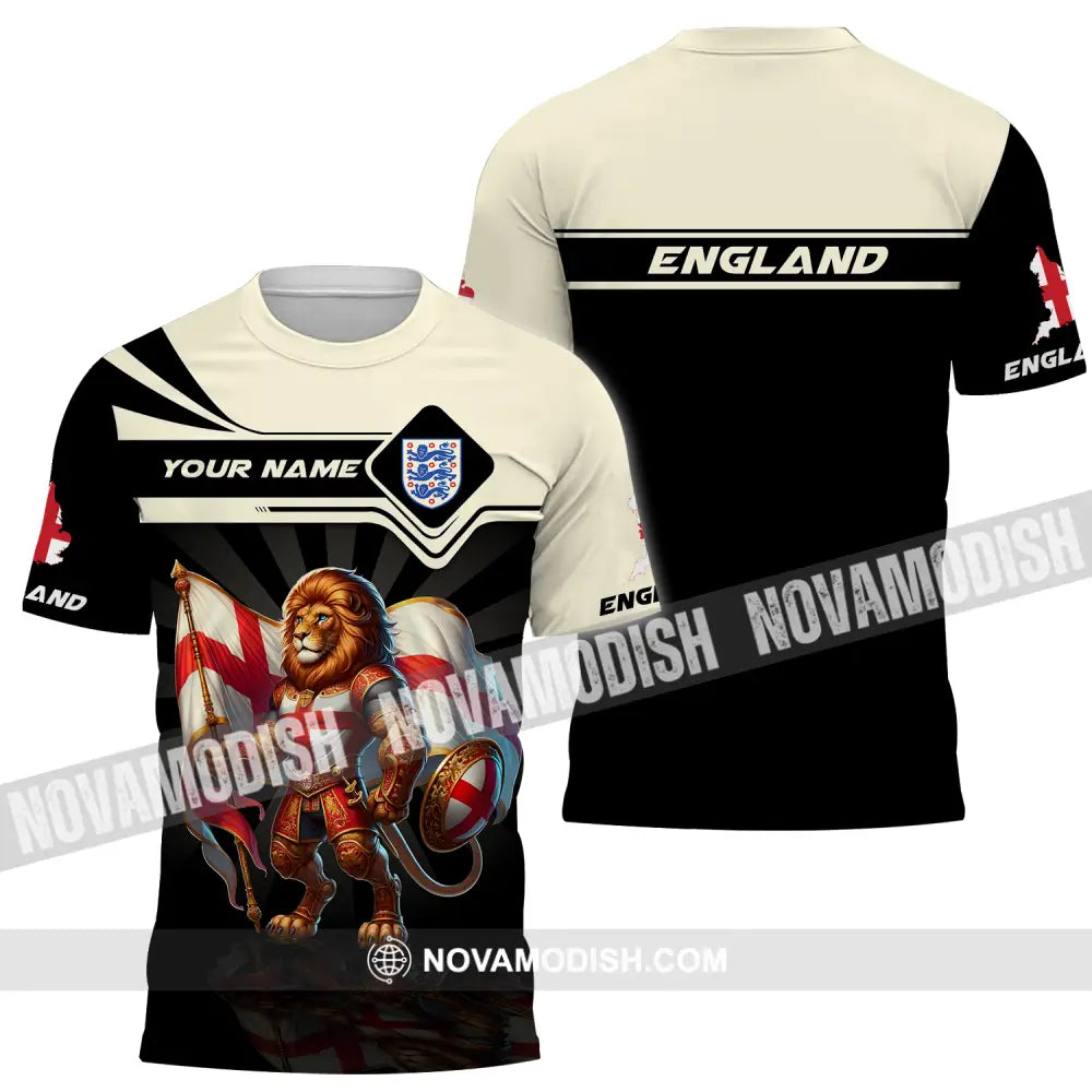 Unisex Shirt - Custom Name England Lion Standing Shirt T-Shirt / S T-shirt