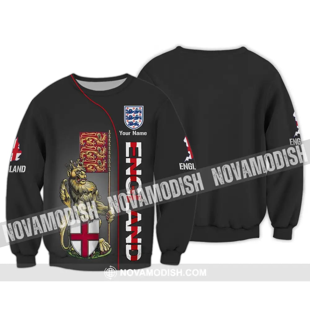 Unisex Shirt - Custom Name Shirt - England Shirt Custom Name Long Sleeve / S T-shirt