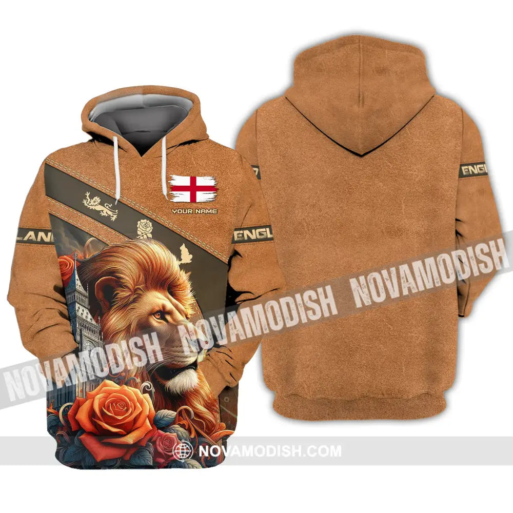 Unisex Shirt Custom Name England Love Polo Long Sleeve English Hoodie / S T-Shirt