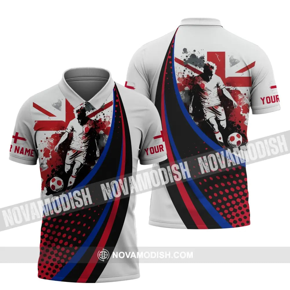 Unisex Shirt - Custom Name England National Team Red And White Color Shirt Polo Shirt / S T-shirt