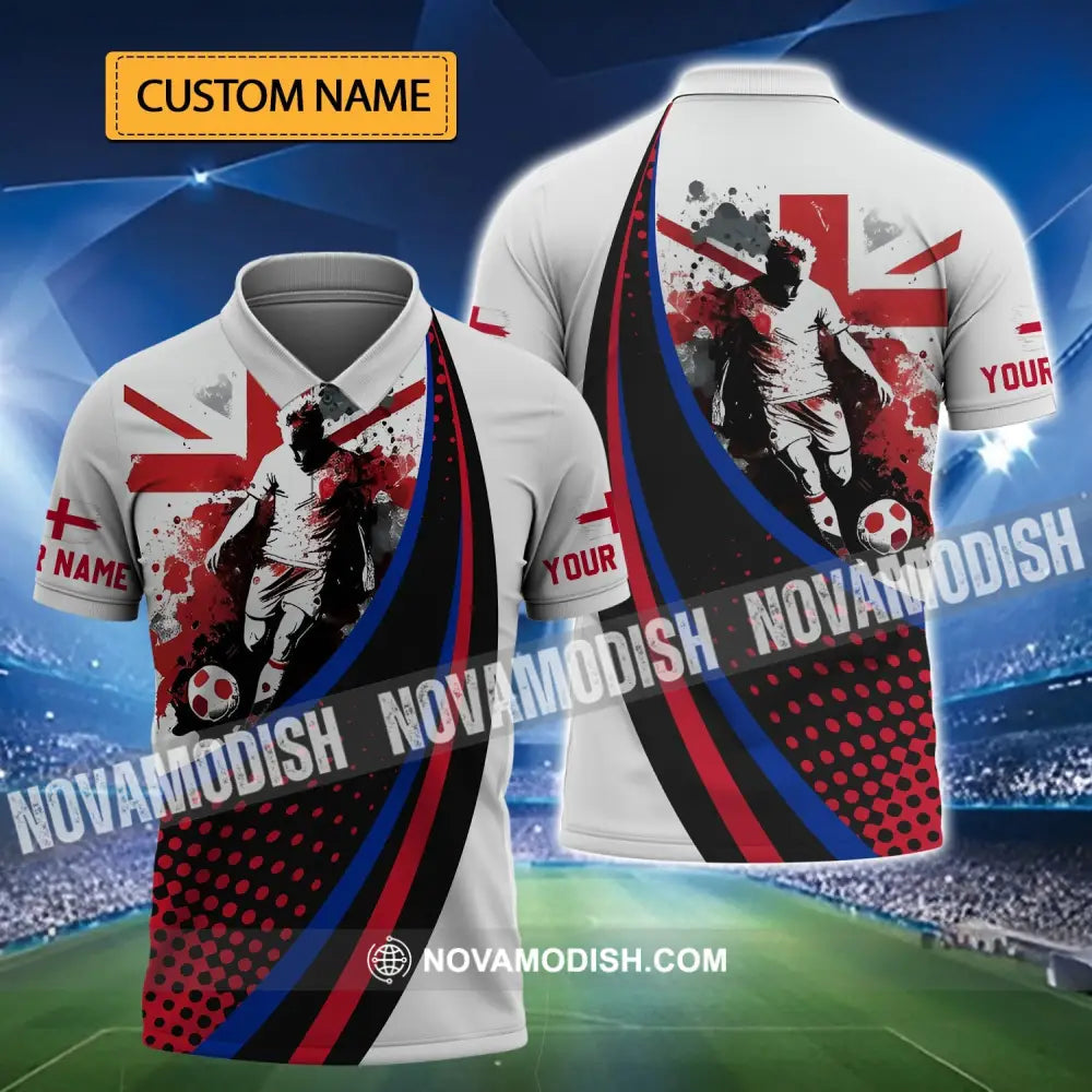 Unisex Shirt - Custom Name England National Team Red And White Color Shirt T-shirt