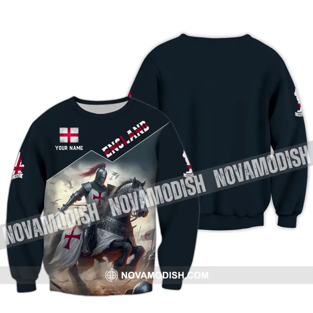 Unisex Shirt Custom Name England Polo Long Sleeve English Gift / S T-Shirt