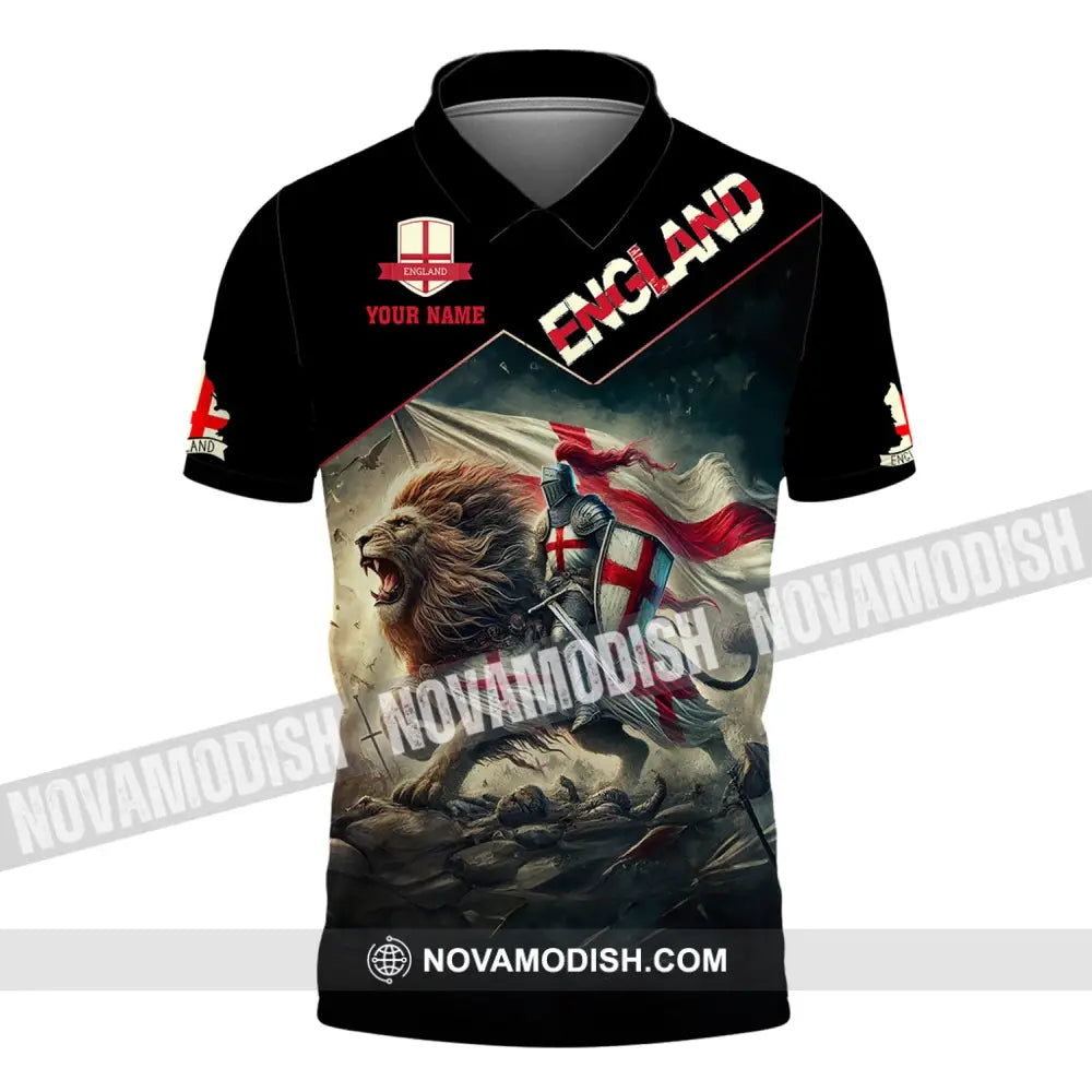 Unisex Shirt Custom Name England Polo Long Sleeve English Gift / S T-Shirt