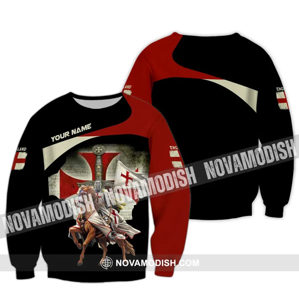 Unisex Shirt Custom Name England Polo Long Sleeve English Gift / S T-Shirt