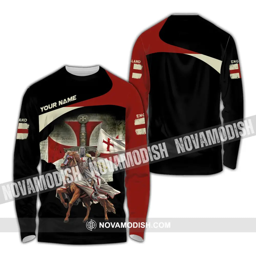 Unisex Shirt Custom Name England Polo Long Sleeve English Gift / S T-Shirt