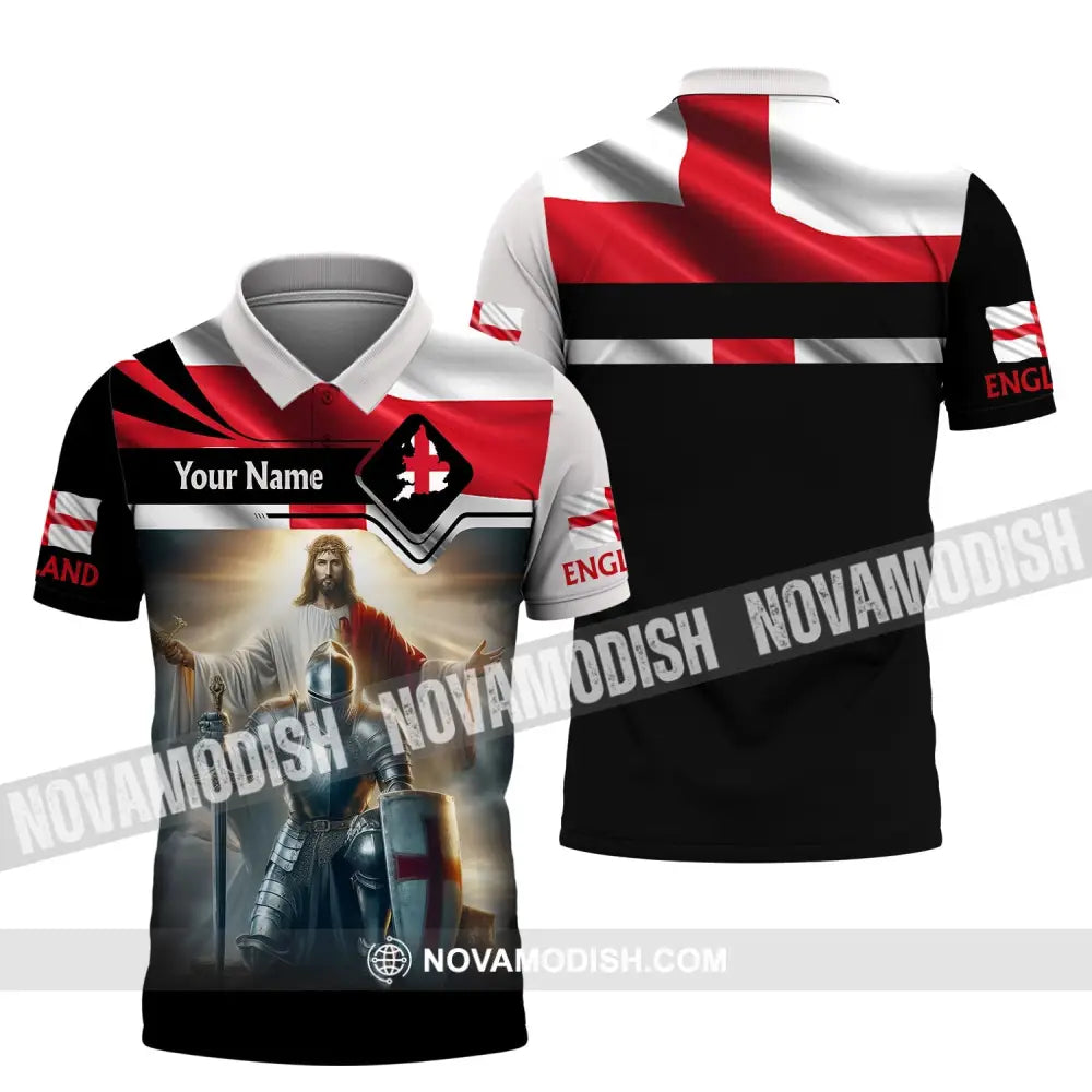 Unisex Shirt Custom Name England Polo Long Sleeve English Gift / S T-Shirt