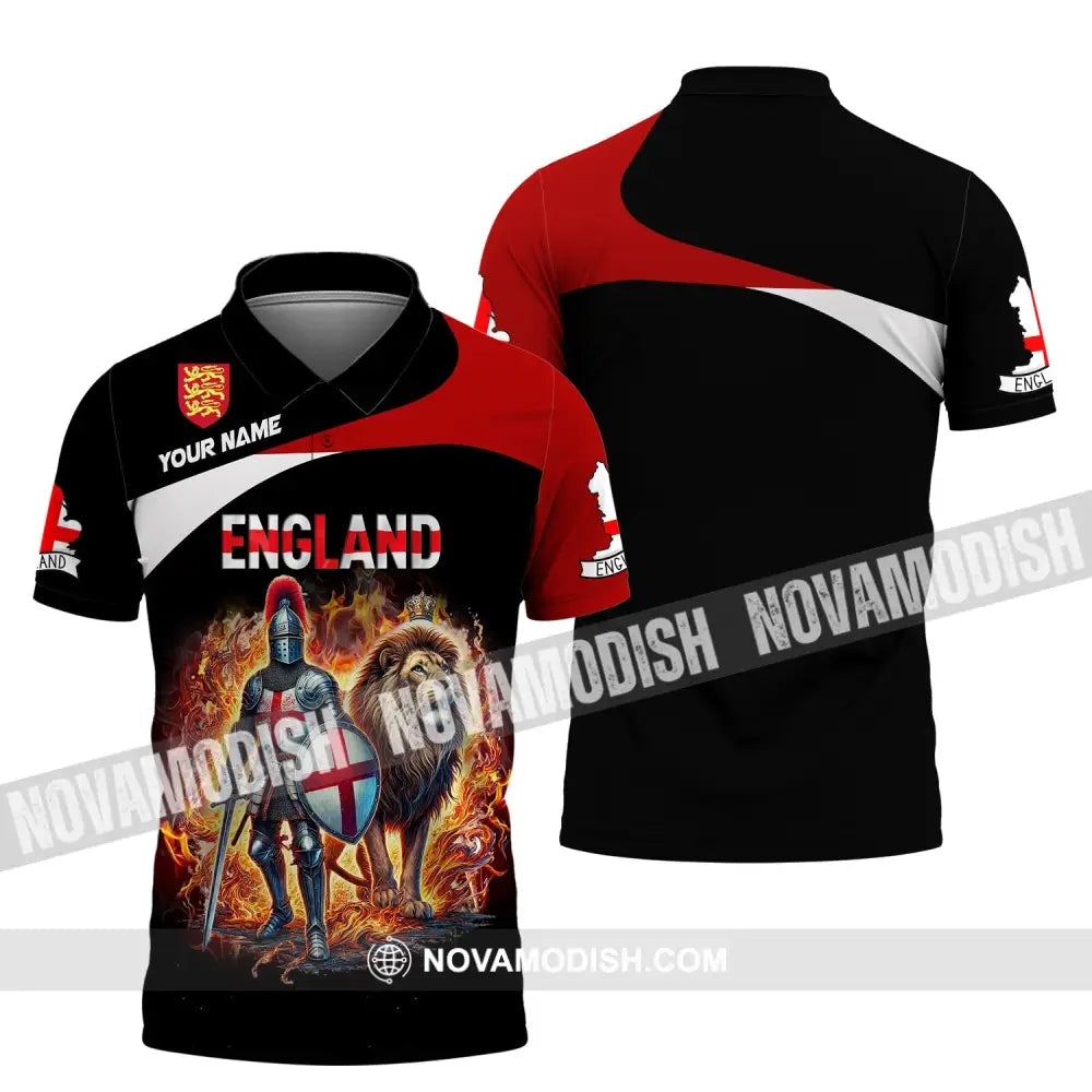 Unisex Shirt Custom Name England Polo Long Sleeve English Gift / S T-Shirt