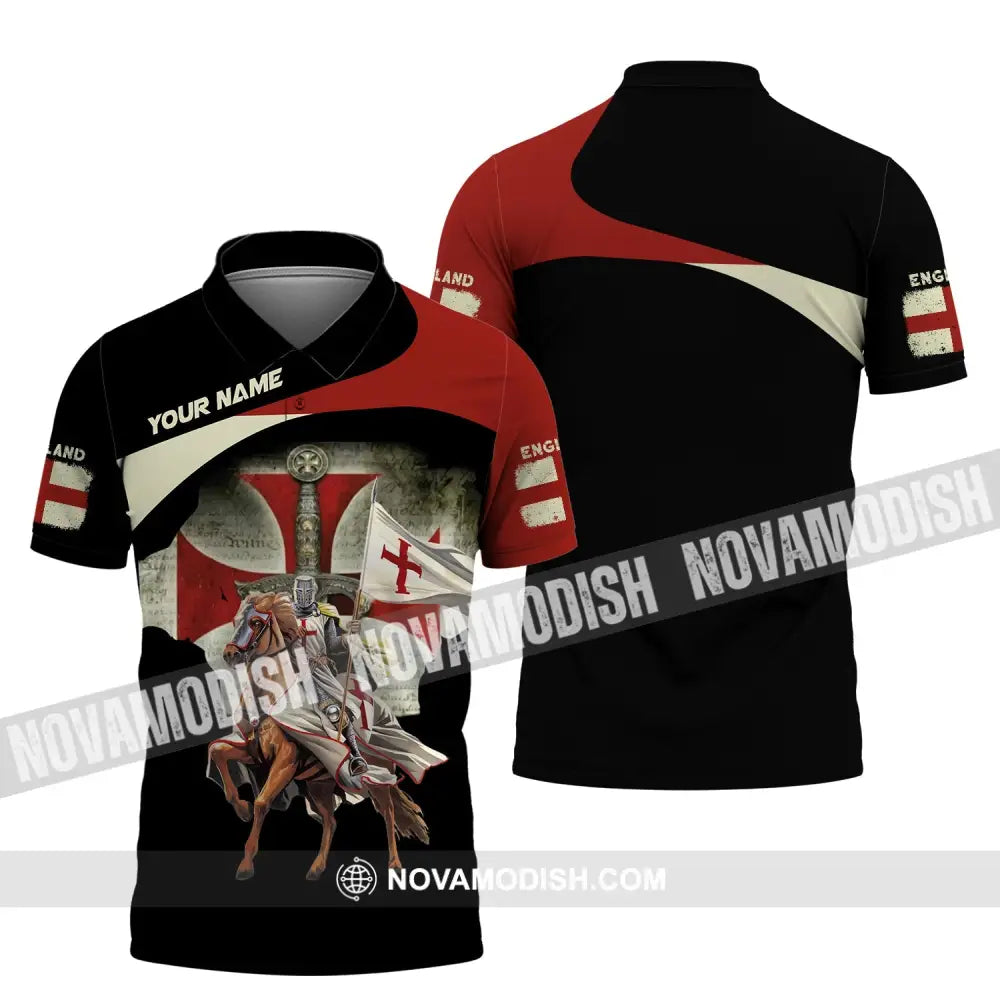 Unisex Shirt Custom Name England Polo Long Sleeve English Gift / S T-Shirt