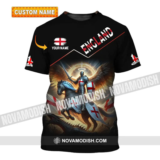 Unisex Shirt Custom Name England Polo Long Sleeve English Gift T-Shirt