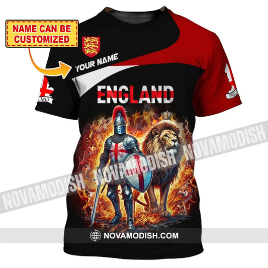 Unisex Shirt Custom Name England Polo Long Sleeve English Gift T-Shirt