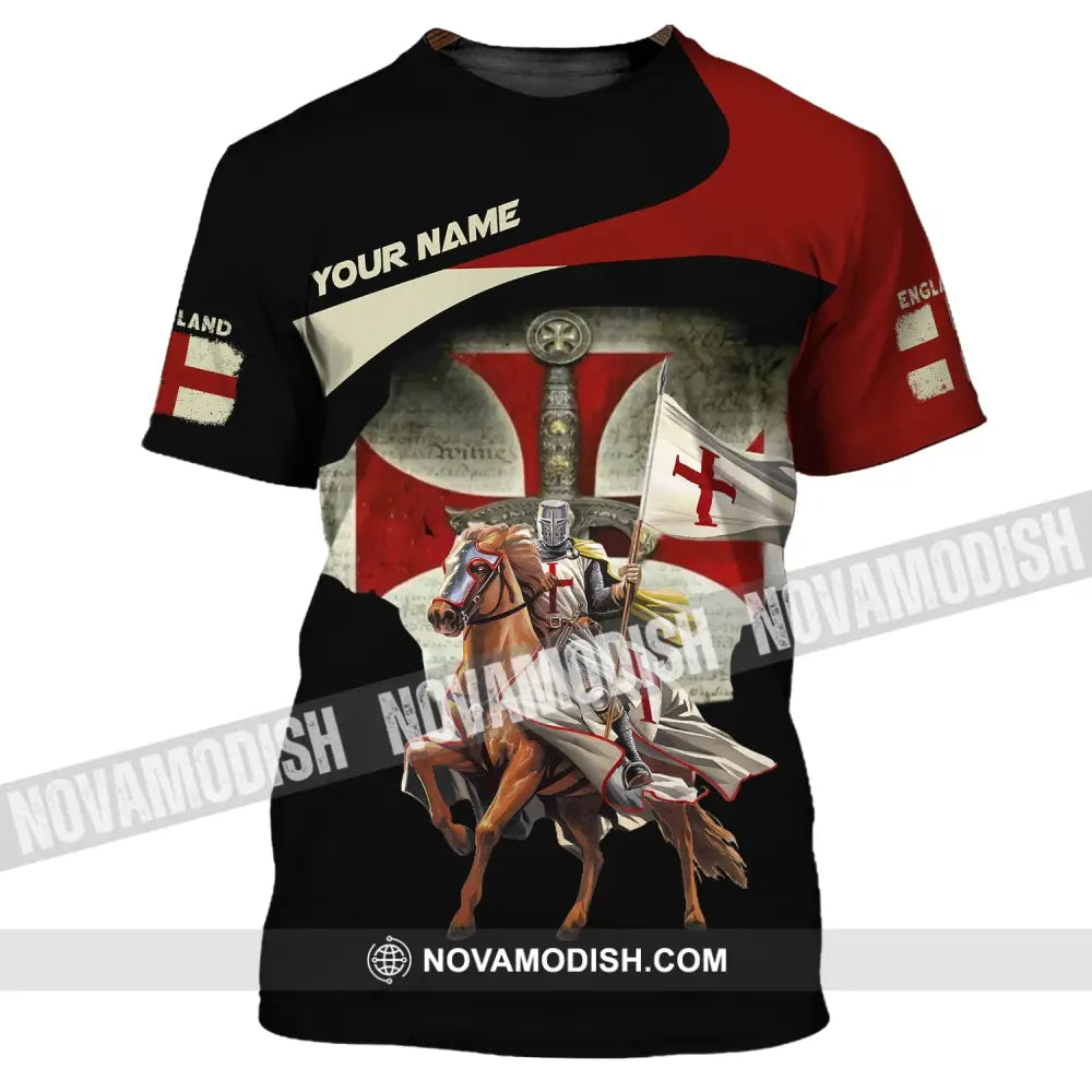 Unisex Shirt Custom Name England Polo Long Sleeve English Gift T-Shirt / S T-Shirt