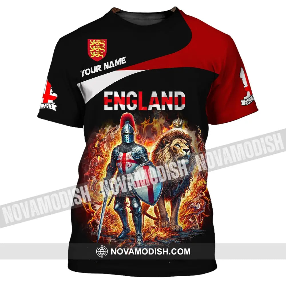 Unisex Shirt Custom Name England Polo Long Sleeve English Gift T-Shirt / S T-Shirt