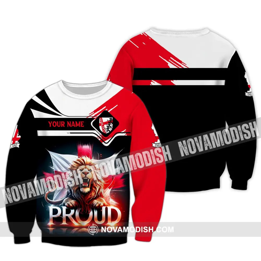 Unisex Shirt Custom Name England Proud Polo Long Sleeve English Gift / S T-Shirt