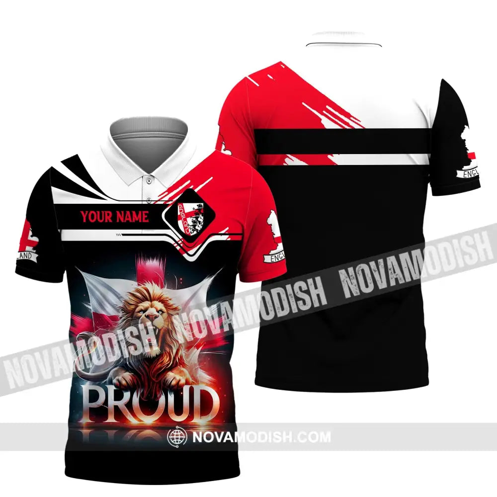 Unisex Shirt Custom Name England Proud Polo Long Sleeve English Gift / S T-Shirt