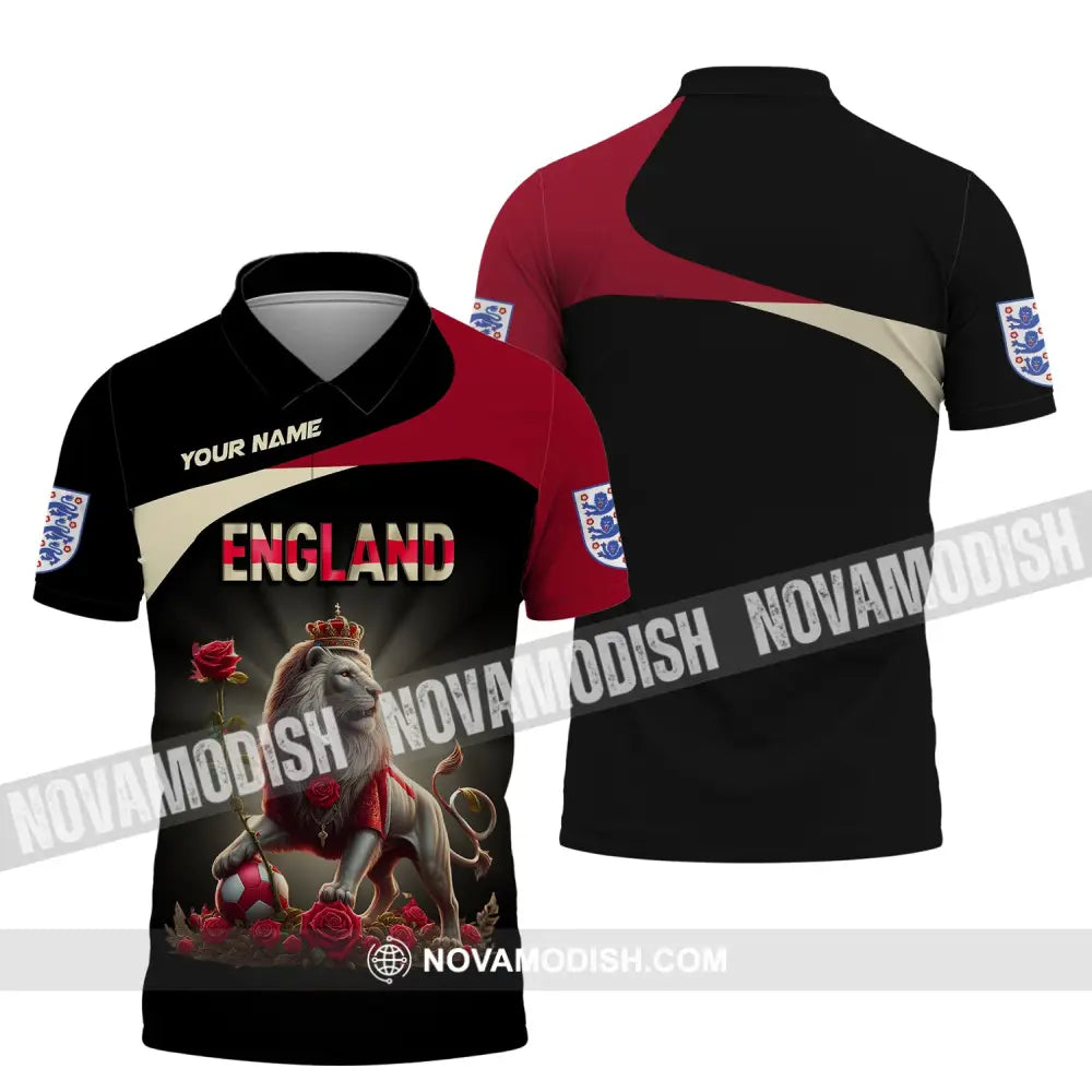 Unisex Shirt Custom Name England T-Shirt Pride Gift Polo / S