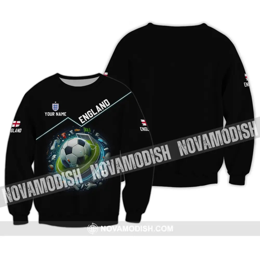 Unisex Shirt - Custom Name England Team Lover Shirt Long Sleeve / S T-shirt