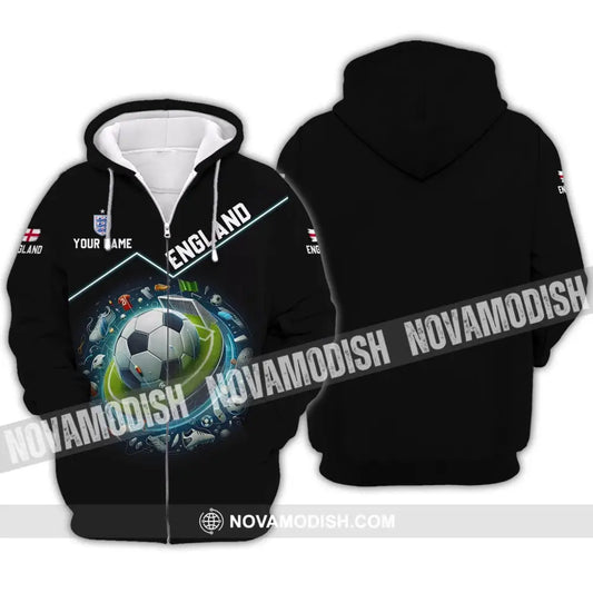 Unisex Shirt - Custom Name England Team Lover Shirt Zipper Hoodie / S T-shirt