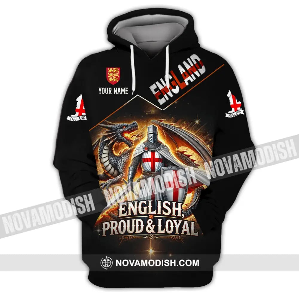 Unisex Shirt - Custom Name English Proud & Loyal Hoodie / S T-Shirt