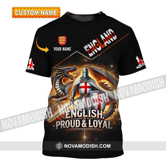 Unisex Shirt - Custom Name English Proud & Loyal T-Shirt