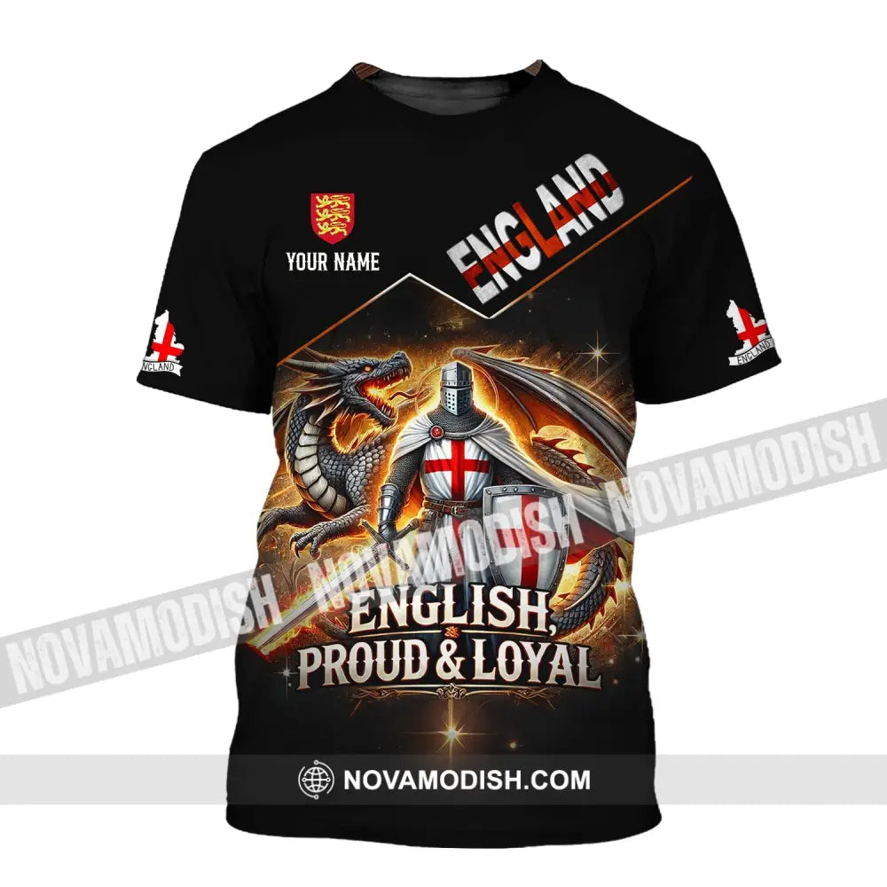 Unisex Shirt - Custom Name English Proud & Loyal T-Shirt / S T-Shirt