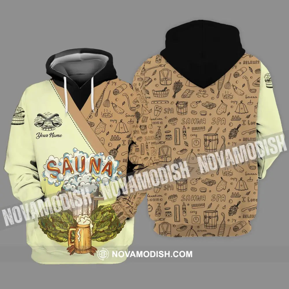 Unisex Shirt - Custom Name Shirt Enjoy Sauna Hoodie / S T-shirt