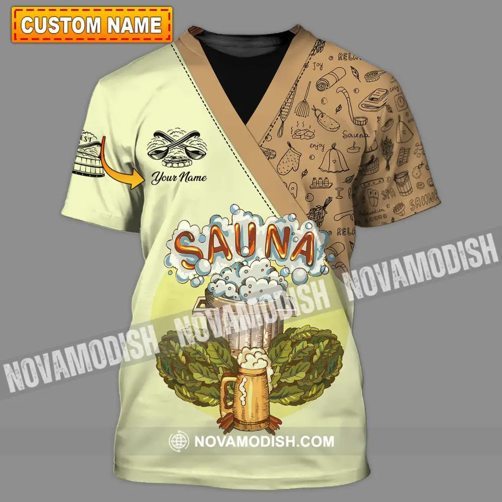 Unisex Shirt - Custom Name Shirt Enjoy Sauna T-shirt