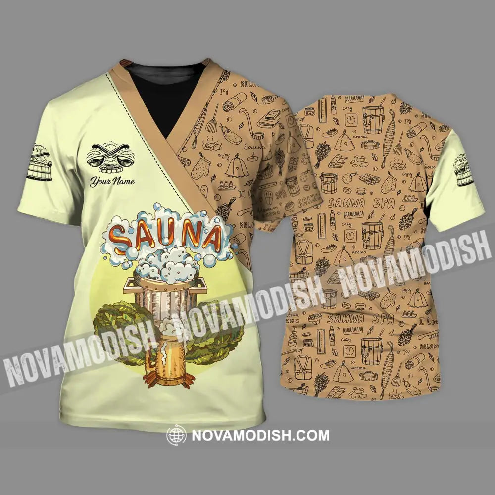 Unisex Shirt - Custom Name Shirt Enjoy Sauna T-Shirt / S T-shirt
