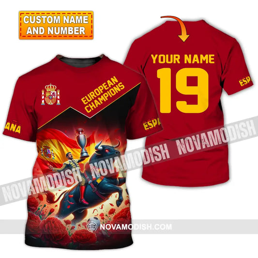 Unisex Shirt Custom Name España Football Polo Euro 2024 Espana Hoodie Long Sleeve T-Shirt