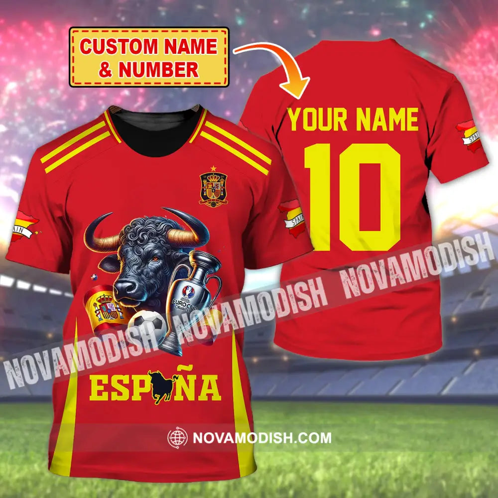 Unisex Shirt Custom Name Espana Football Polo Euro 2024 Hoodie Long Sleeve T-Shirt