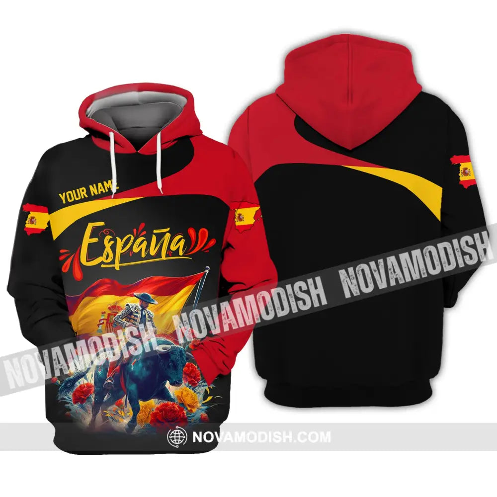 Unisex Shirt Custom Name España Polo Espana Hoodie Long Sleeve / S T-Shirt