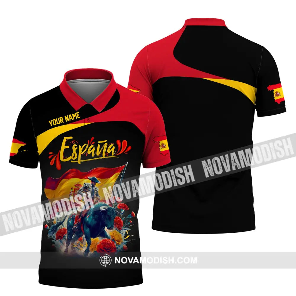 Unisex Shirt Custom Name España Polo Espana Hoodie Long Sleeve / S T-Shirt