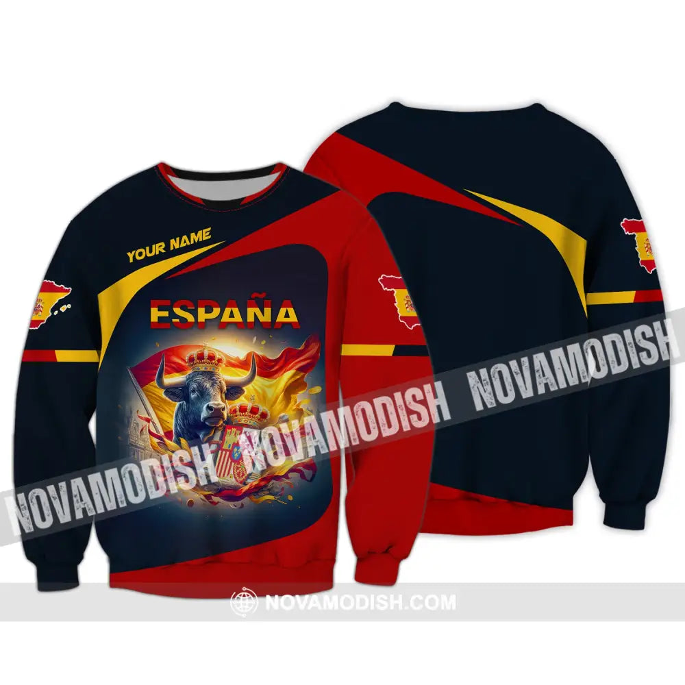 Unisex Shirt Custom Name España Polo Spanish Love Shirts Long Sleeve / S T-Shirt