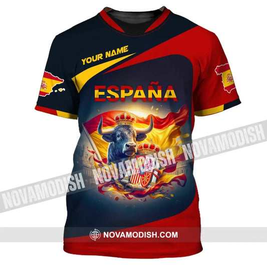 Unisex Shirt Custom Name España Polo Spanish Love Shirts T-Shirt / S