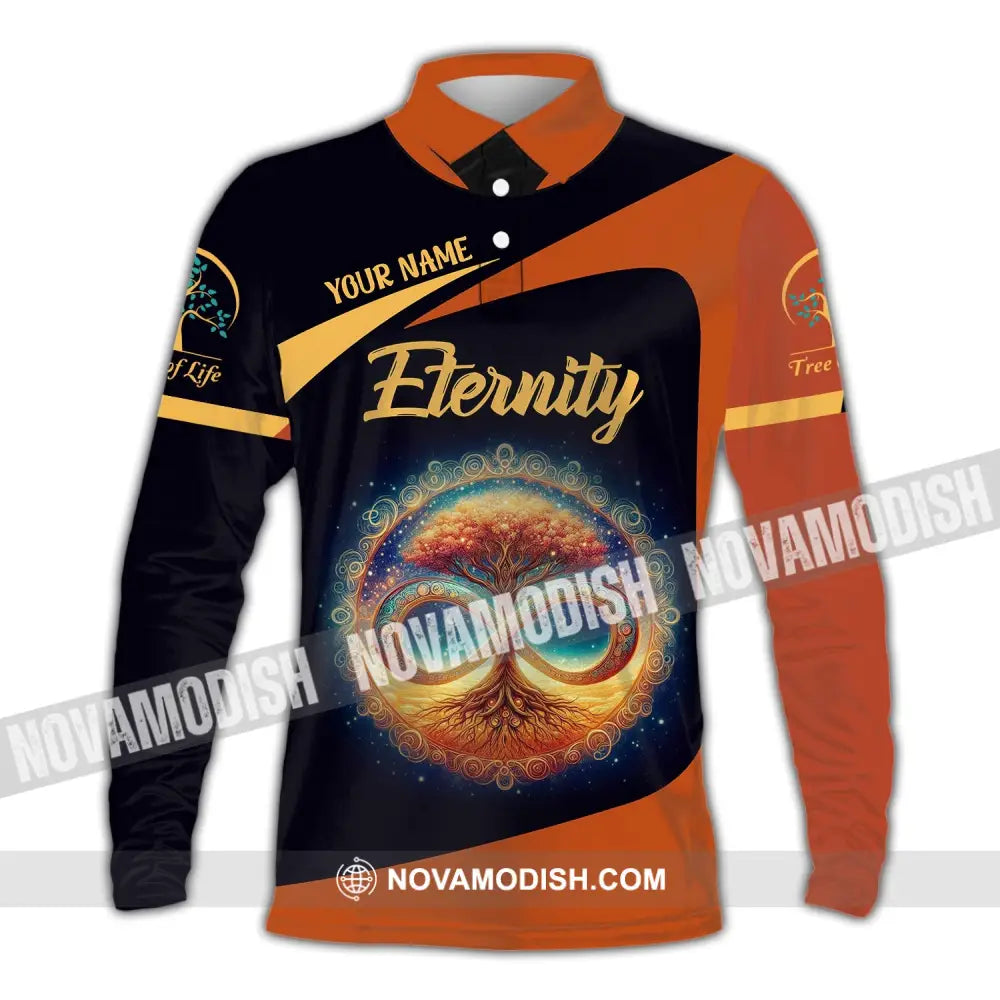 Unisex Shirt - Custom Name Eternity Long Sleeve Polo / S T-Shirt