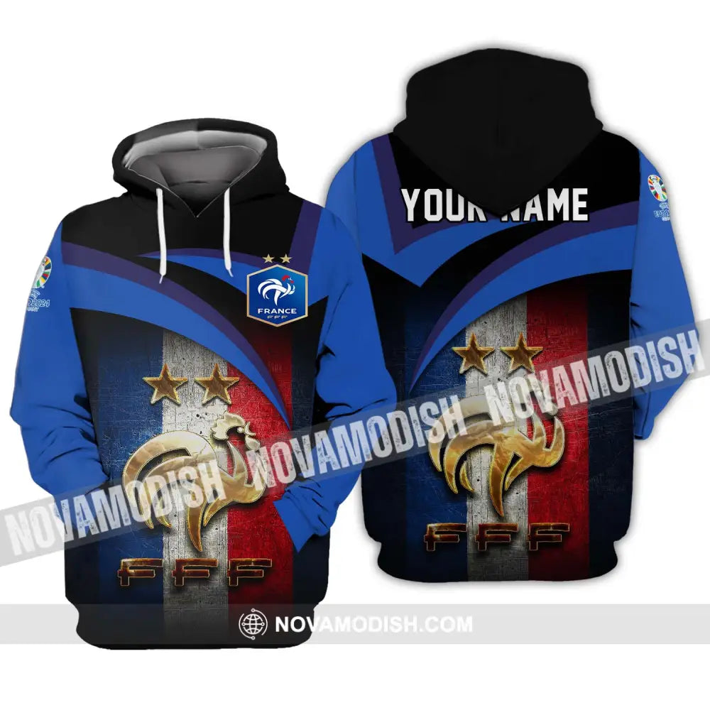 Unisex Shirt - Custom Name Euro 2024 France National Team FFF Hoodie / S T-shirt