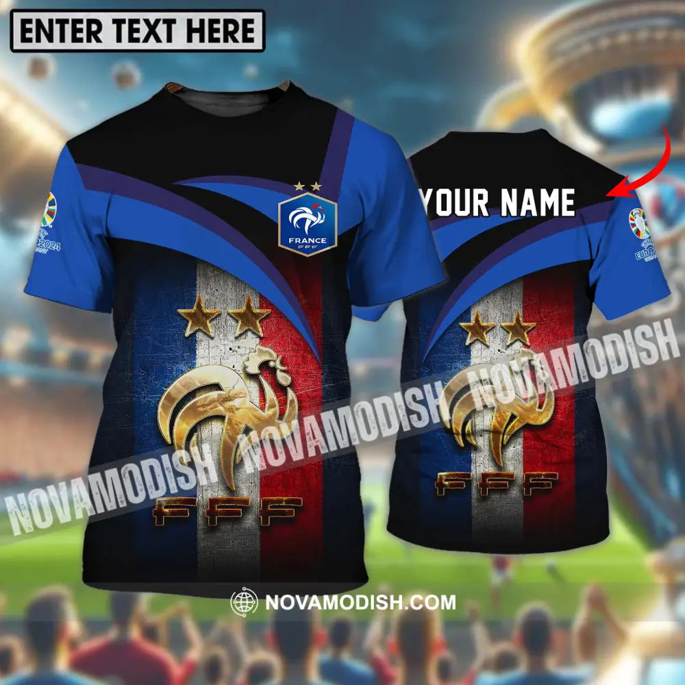 Unisex Shirt - Custom Name Euro 2024 France National Team FFF T-shirt