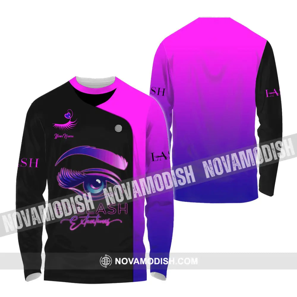 Unisex Shirt - Custom Name Shirt EyeLash Long Sleeve Shirt / S T-shirt