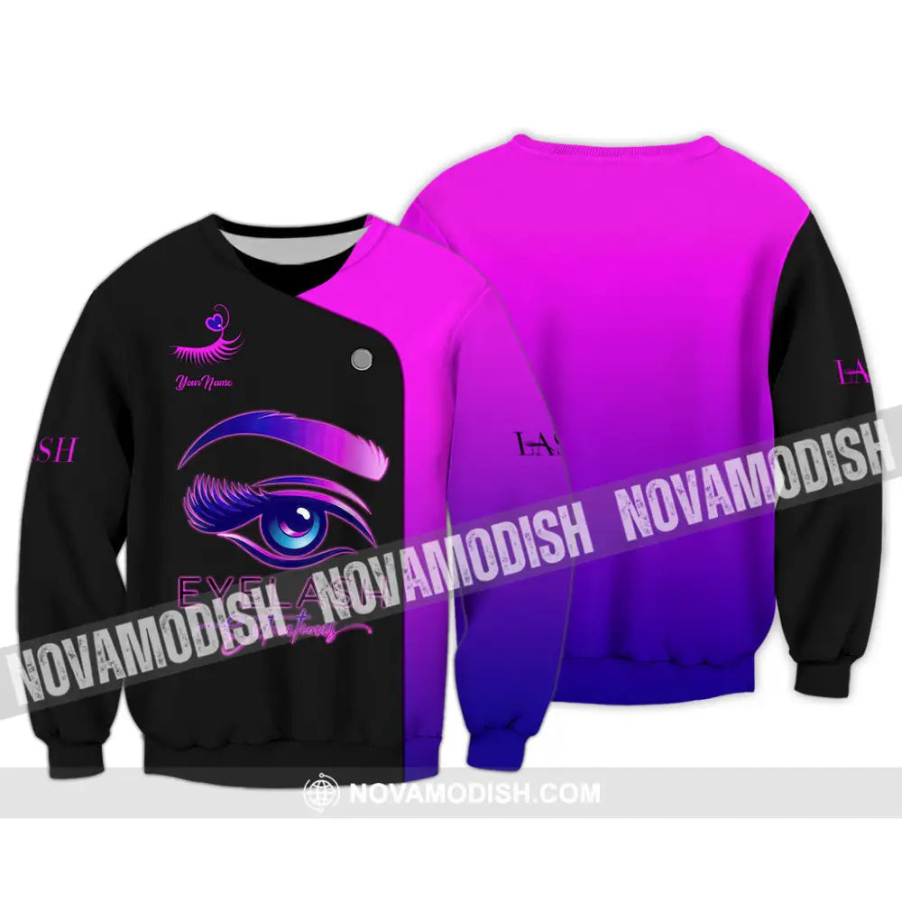 Unisex Shirt - Custom Name Shirt EyeLash Long Sleeve / S T-shirt