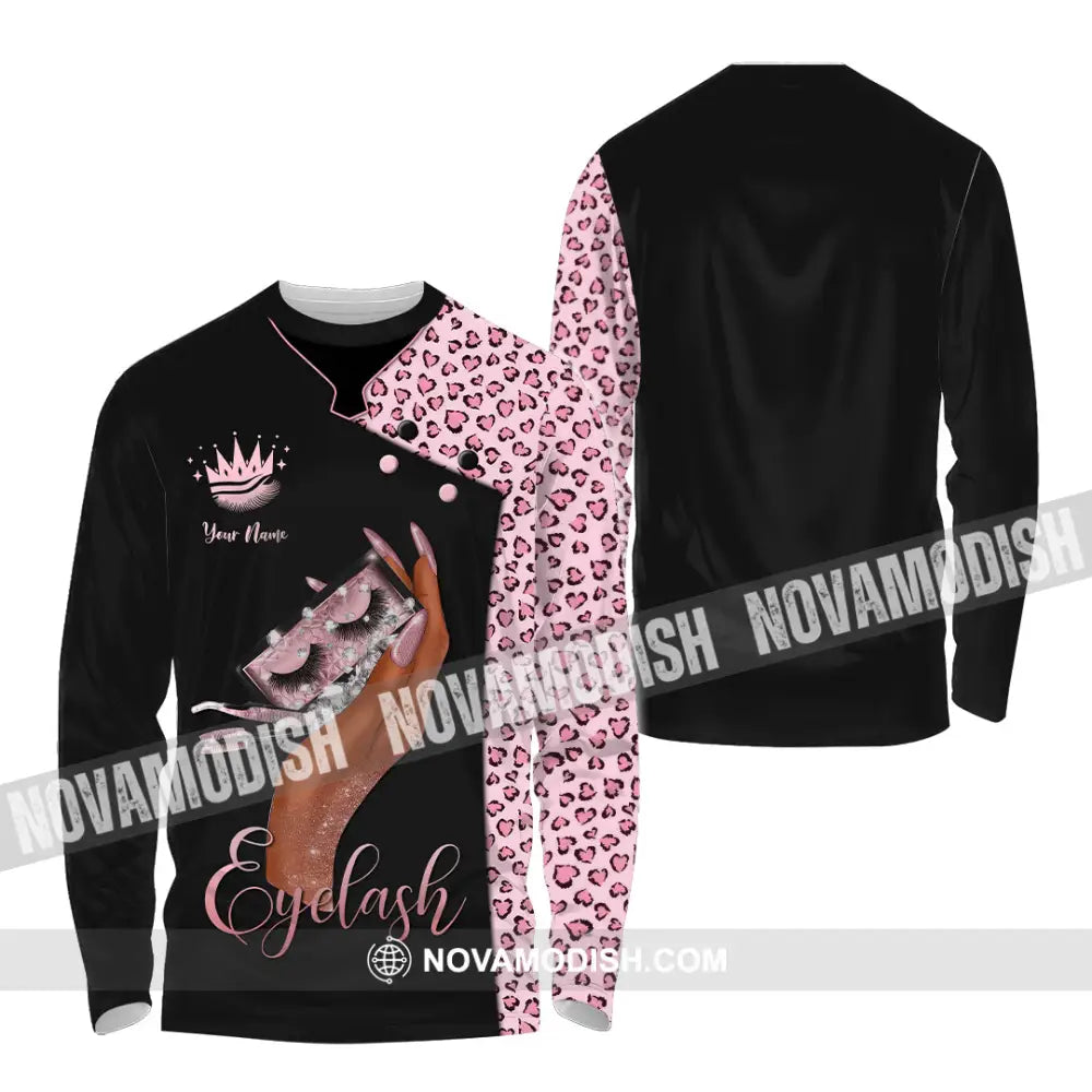 Unisex Shirt - Custom Name Eyelash Shirt Long Sleeve Shirt / S T-shirt