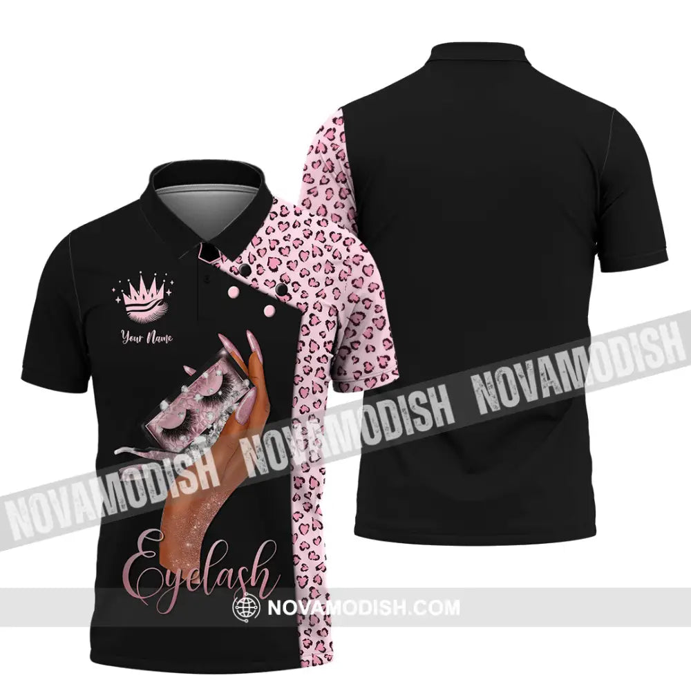 Unisex Shirt - Custom Name Eyelash Shirt Polo Shirt / S T-shirt