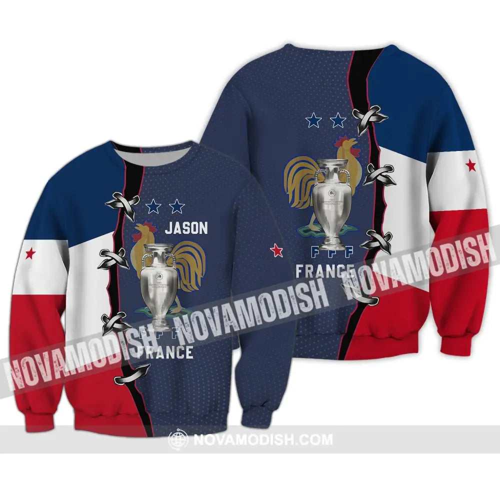 Unisex Shirt - Custom Name Shirt - FFF France Long Sleeve / S T-shirt