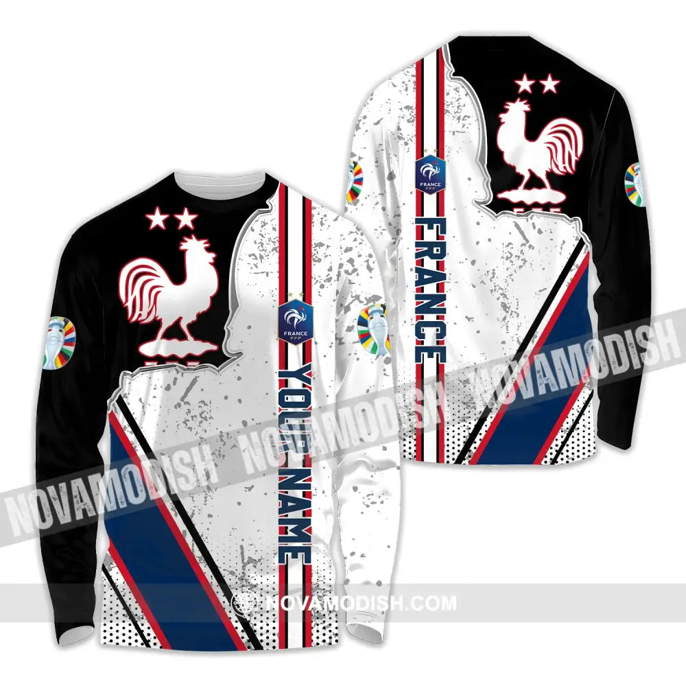 Unisex Shirt - Custom Name FFF France National Team Euro 2024 Shirt Long Sleeve Shirt / S T-shirt