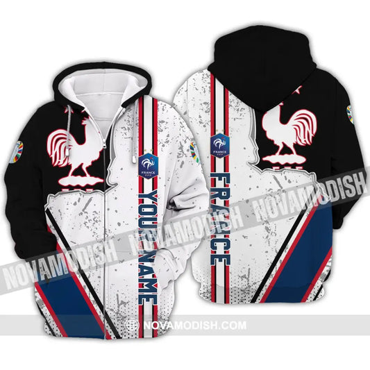 Unisex Shirt - Custom Name FFF France National Team Euro 2024 Shirt Zipper Hoodie / S T-shirt