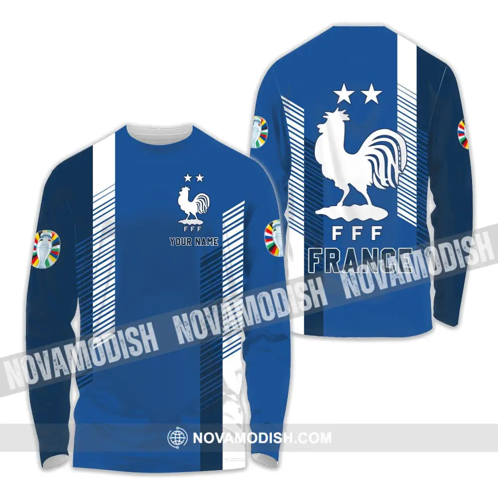 Unisex Shirt - Custom Name FFF France Team Shirt Long Sleeve Shirt / S T-shirt