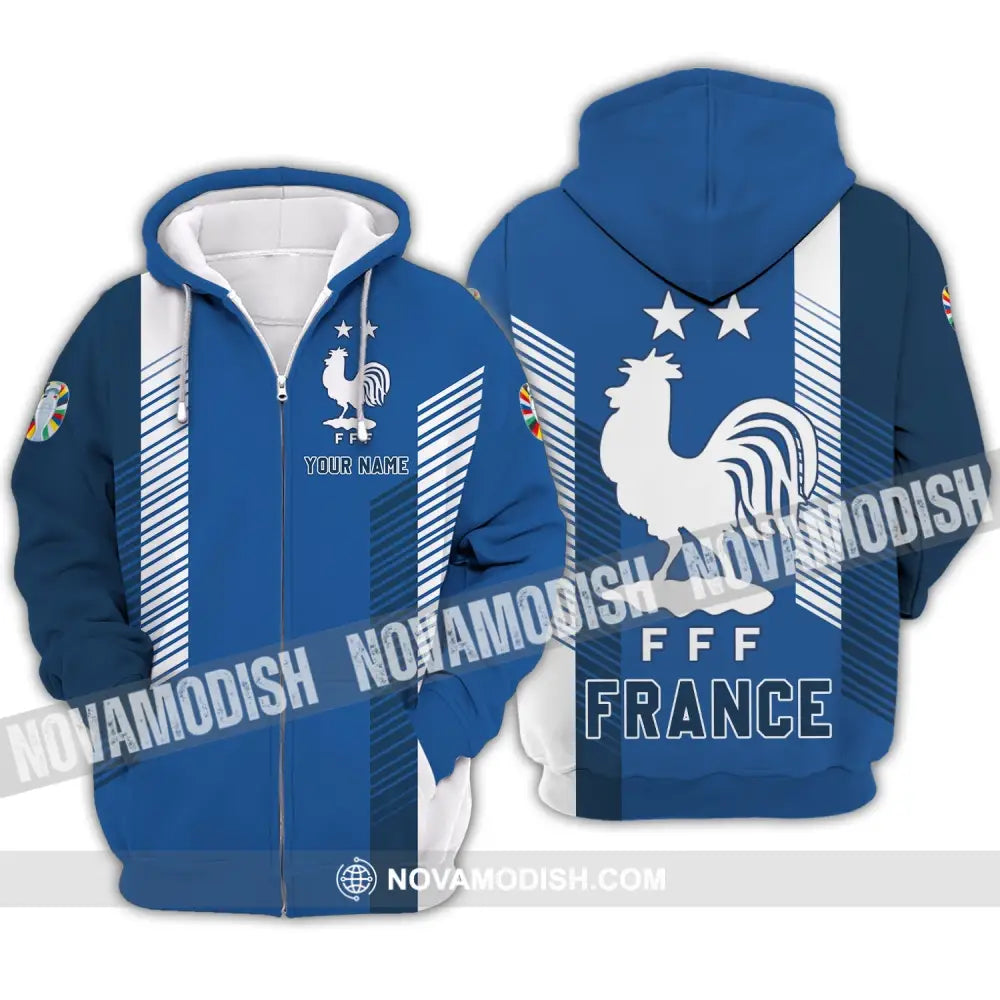 Unisex Shirt - Custom Name FFF France Team Shirt Zipper Hoodie / S T-shirt