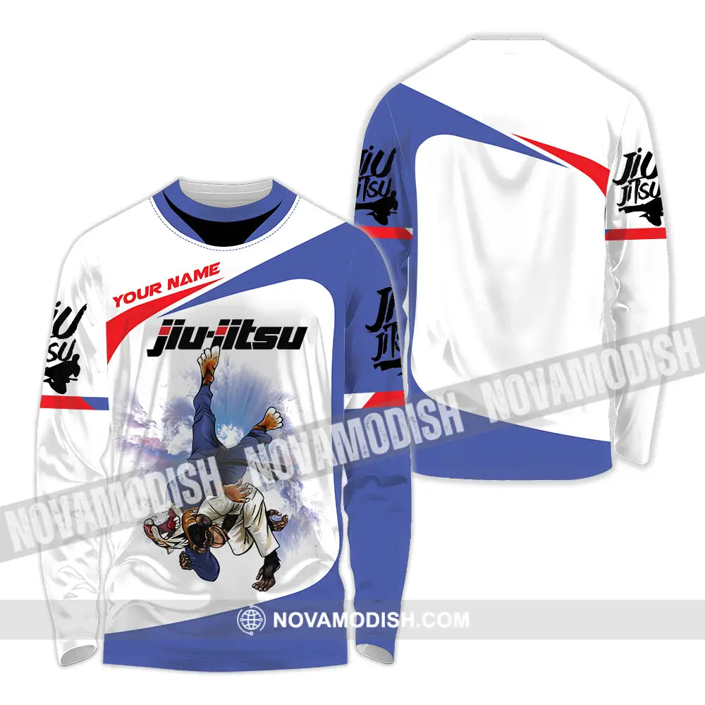 Unisex Shirt - Custom Name Fight Jiu Jitsu Shirt Long Sleeve Shirt / S T-shirt