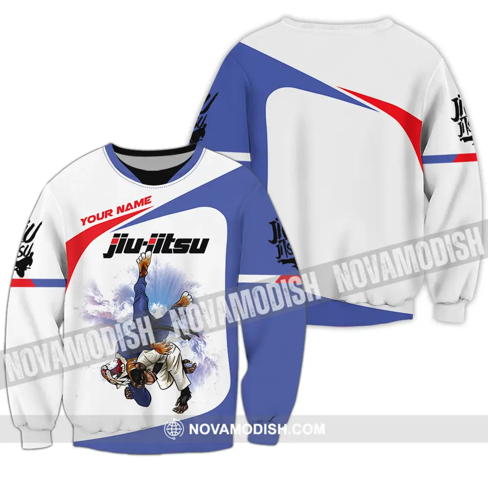 Unisex Shirt - Custom Name Fight Jiu Jitsu Shirt Long Sleeve / S T-shirt